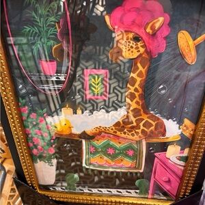 Sapna Shah Whimsical Giraffe Bath Art Print - Pink Accent